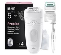 Braun Silk-épil 5 Depiladora Eléctrica Mujer, 5-251, Blanco/Gris - Depiladora Corporal con Cabezal de Rasurado, Peine de Recorte Y Recortadora para La Zona del Bikini, Resistente al Agua