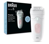 Braun Silk-épil 5 Depiladora para una fácil depilación, húmeda y seca, piel suave y duradera, 5-000, blanco/flamenco