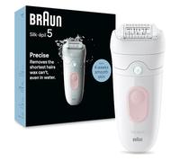 Braun Silk-épil 5 Depiladora para una fácil depilación, húmeda y seca, piel suave y duradera, 5-000, blanco/flamenco