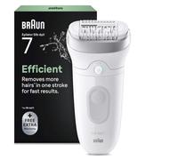 Braun Silk·épil 7 Depiladora Eléctrica Mujer, 7-011, Plata | Depiladora Corporal con Cabezal Ancho para Una Fácil Eliminación del Vello, Resistente al Agua, Set con Cepillo de Limpieza