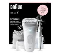 Braun Silk-épil 7 Depiladora Eléctrica Mujer con Cabezal de Rasurado Y Recortadora para La Zona del Bikini, Depila, Rasura Y Recorta, Resistente al Agua, Piel Suave Duradera, 7-241, Blanca/Plateada