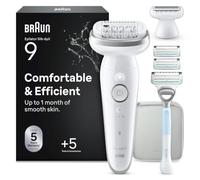 Braun Silk·épil 9 Depiladora Eléctrica Mujer, 9-141 Blanco/Plateado