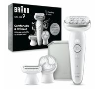 Braun Silk-épil 9 Depiladora Mujer Depiladora Eléctrica Mujer Con Cabezal Flexible Para Una Depilación Simple, Wet & Dry, Piel Lisa Larga Duración, 9-061, Blanco/Plata