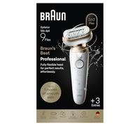 Braun Silk·épil 9 Flex - Depiladora con cabezal flexible de 360° para una depilación fácil, húmeda y seca, piel suave y duradera, con cabezal de afeitado y peine, 9-030 3D, color dorado