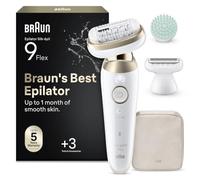Braun Silk·épil 9 Flex Depiladora Eléctrica Mujer, 9-071 3D, Blanca/Dorada