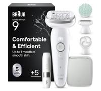 Braun Silk·épil 9 Flex SkinSpa Depiladora Eléctrica Mujer, 9-381, Plata