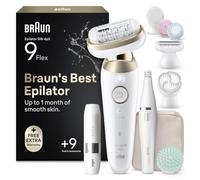 Braun Silk·épil 9 Flex SkinSpa Depiladora Eléctrica Mujer, 9-681 3D, Dorada | Depiladora Corporal Resistente al Agua, con Rasuradora FaceSpa Y Mini Depiladora Facial, Depila, Rasura Y Recorta