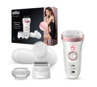 Braun Silk-épil 9 SensoSmart 9/880 Depiladora Blanca/Rosa + 7 Accesorios + Cepillo Limpieza Facial