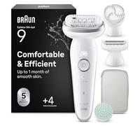 Braun Silk·épil 9 SkinSpa Depiladora Eléctrica Mujer, 9-080, Plata