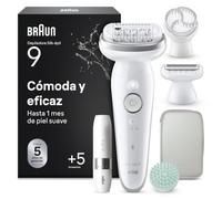 Braun Silk·épil 9 SkinSpa Depiladora Eléctrica Mujer, 9-381, Plata