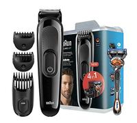 Braun Sk 3000 - Kit de recorte de cara y cabeza 4 en uno con maquinilla de afeitar Gillette, color negro