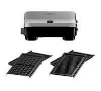 Braun SnackMaker 5 SM5006, Tostadora con Placas para Grill y Waffle, Waffle Maker con Placas de Aluminio Fundido, Placas Removibles y Bandeja de Recolección para Lavavajillas, 800W, Plata