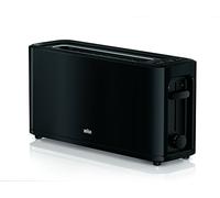 Braun Tostador PurEase HT3110BK - Tostadora de Pan, 1000 w, 2 Ranuras, 7 Niveles de Potencia, Grill Superior Desmontable, Recogecable, Color Negro