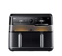 Braun TwinCook 5 - Freidora de Aire de Doble Cesta 10 L, Air Fryer Grande con Función Horno de Aire, Sync & Match, 15 Programas, Cocina sin Aceite, Fácil de Limpiar, 2850 W, Negra (TD 5053I BK)