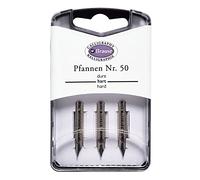 Brause - Ref 300050B - Pfannen - Puntas de metal (3 unidades) - Punta de acero duro biselada plana, apta para escritura de guiones, puntas de 0,45 mm, reserva de tinta hueca