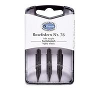 Brause - Ref 300076B - Punta de escritura de metal rosa (paquete de 3) - Acero duro con grabado en rosa en punta, punta abierta para permitir más flujo de tinta, apto para escritura de guiones