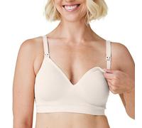 BRAVADO! DESIGNS Sostén sostenible de maternidad y lactancia para lactancia materna, sin costuras, escote en V, copas B a G, Blanco envejecido, tela sostenible, L