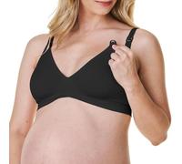 Bravado Designs Sujetador de lactancia para lactancia materna cómodo brasier sin aros brasier de maternidad con cuello en V, Negro -, XXL