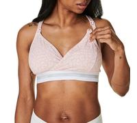 BRAVADO! DESIGNS Sujetador de maternidad y lactancia sostenible | Original | Algodón orgánico y mezcla modal Tencel™ | Inalámbrico | B-D Cup, Leopardo rosa - Tela sostenible, L