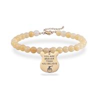 Brave Bear - Pulsera de cuentas de piedra inspiradora, joyería motivacional para fuerza y coraje, Medium, No es una piedra preciosa
