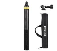 Brave Heart Palo selfie invisible extendido de 3 m de largo para cámaras de acción Insta360 X5 X4 Insta 360 x5 x4 X3 ACE/ACE PRO/ACE PRO 2, ONE RS/X2/R/X (14 a 118 pulgadas) (dorado)