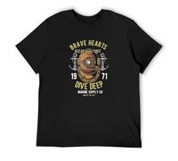 Brave Hearts Diver Mens T-Shirt Unisex Graphic Black tee Shirt XL