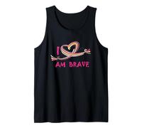 Brave I Am Very Brave - Diseño de corazón Colorido Camiseta sin Mangas