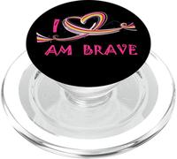 Brave I Am Very Brave - Diseño de corazón Colorido PopSockets PopGrip para MagSafe