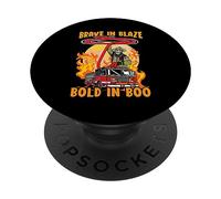 Brave in Blaze Bold in Boo Trick Or Treat Bombero PopSockets PopGrip Adhesivo