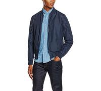 BRAVE SOUL Chaqueta bomber para hombre, inteligente, casual, con cremallera completa, manga larga, 100% poliéster, chaqueta para exteriores, para hombre, tallas S a 2XL, azul marino, S