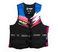 BRAVE SPORTS Chaleco Ayuda a la Flotabilidad Neon Thunder 50N Certificado Adultos - Moto de Agua, Kayak y Paddle Surf - Neopreno SBR + EPE - Cremallera, Cintas y Anilla D - Talla L-XL