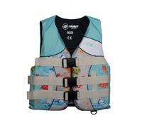 BRAVE SPORTS Chaleco Ayuda a la Flotabilidad Niños Sea Floor 50N Certificado - Flotador Infantil Playa, Piscina, Kayak y Barco - Nylon Resistente + PVC - 3 Cintas - Talla Youth