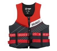 BRAVE SPORTS Chaleco Ayuda a la Flotabilidad Red Horizon 50N Certificado Adultos - Moto de Agua, Kayak y Paddle Surf - Neopreno SBR + EPE - Cremallera, Cintas y Anilla D - Talla S-M