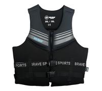 BRAVE SPORTS Chaleco Ayuda a la Flotabilidad Wave Hunter 50N Certificado Adultos - Moto de Agua, Kayak y Paddle Surf - Neopreno SBR + EPE - Cremallera, Cintas y Anilla D - Talla S-M