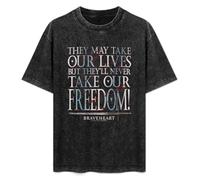 Braveheart Freedom Men's T-Shirt Graphic Shirts Unisex Black tee L