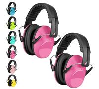Bravekoi Casco Anti-Bruit Niño Juego de 2, Fácilmente Ajustable Plegable, Para Autismo, TDAH, Fuegos Artíficos, Concierto (Rosa)