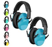 Bravekoi Casco Anti-Bruit Niño Juego de 2, Fácilmente Ajustable Plegable, Para Autismo, TDAH, Fuegos Artíficos, Concierto (Azul)