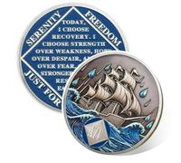 Braving The Storm - Moneda sobria de 14 años, moneda náutica NA, chip sobrio de recuperación de adicciones de catorce años, símbolo de aniversario de recuperación, regalos de sobriedad anónimos de