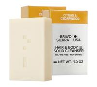 Bravo Sierra Body and Hair Mens Soap Bar, 2-Pack - All-In-One Shampoo & Soap for Face, Hair & Body - Citrus & Cedarwood, 7 oz - Coconut, Shea Butter & Oat Flour for Soft Skin & Healthy Hair