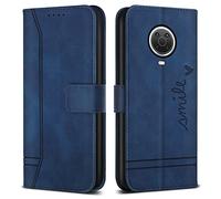 Bravoday Funda para Nokia G10 / Nokia G20 / Nokia G30, Premium PU Cuero Billetera Flip Protectora Carcasa Magnético para Nokia G10 / Nokia G20 / Nokia G30, Azul