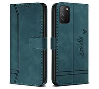 Bravoday Funda Xiaomi Poco M3 / Redimi 9T / Redimi 9 Power, Premium PU Cuero Billetera Flip Protectora Carcasa Magnético para Xiaomi Poco M3 / Redimi 9T / Redimi 9 Power, Verde