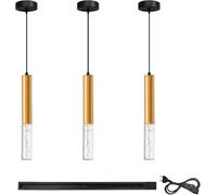 Bravsekai Oro Colgante Kit de Luz de iluminación de la pista incluye 3 luces LED de cristal acrílico, 3CCT Cocina Isla Luces colgantes para cocina, comedor, dormitorio, restaurante, hotel, bar
