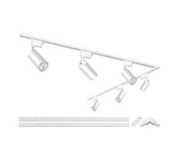 Bravsekai pista de iluminación kits de cabezas, 6 luces de la pista extendida 2x1m H Tipo de carriles de la pista 20W 3000K blanco cálido lámpara de techo del proyector