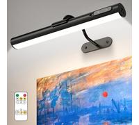 bravzurg aplique pared espejo sin cable, lampara inalambrica para cuadros, 4000mah recargable baño lamparas con mando a distancia, luces sin cables para cuadro, baño, espejo, interior