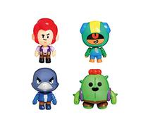 Brawl Stars Figuras de acción 4 Unidades | Spike, Colt, Leon & Crow 4.5 Pulgadas de Alto Juguetes coleccionables | Mini Juguetes jugables - Figuras articuladas