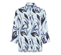 BRAX Blusa Vicki Lino puro estampado para mujer Azul oscuro Talla 40