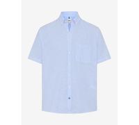 Brax Camisa Hombre Manga Corta Regular Fit Azul-Blanca Rayas