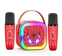 Braxel Karaoke 2 Microfonos Inalambricos, Spider Juguetes Niños 3-12 Años Karaoke Infantil Regalo Niño 3-12 Años Micrófono Karaoke Niños Juguete Niña Microfono Inalambrico Karaoke Regalo Pascua Niña
