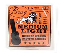 Bray Medium Light Bronze Cuerdas de guitarra acústica (12-52) Perfecto Para Gibson, Ibanez, Tanglewood, Yamaha o Fender guitarras acústicas - Incluye vinilo etiqueta