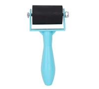 Brayer de grabado, herramienta de pintura de tinta con rodillo de goma con mango de plástico, herramienta de impresión de estampado de arte con rodamiento suave, suministros para (Green)